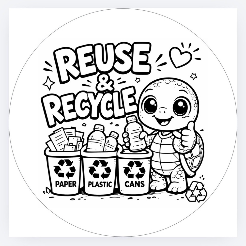 Handmade 50count “Reuse & Recycle” Stickers